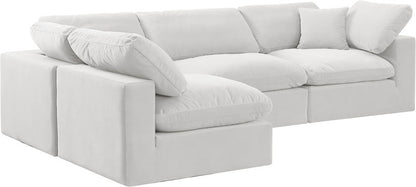 Comfy - 4 Piece Velvet Modular Armless Sectional