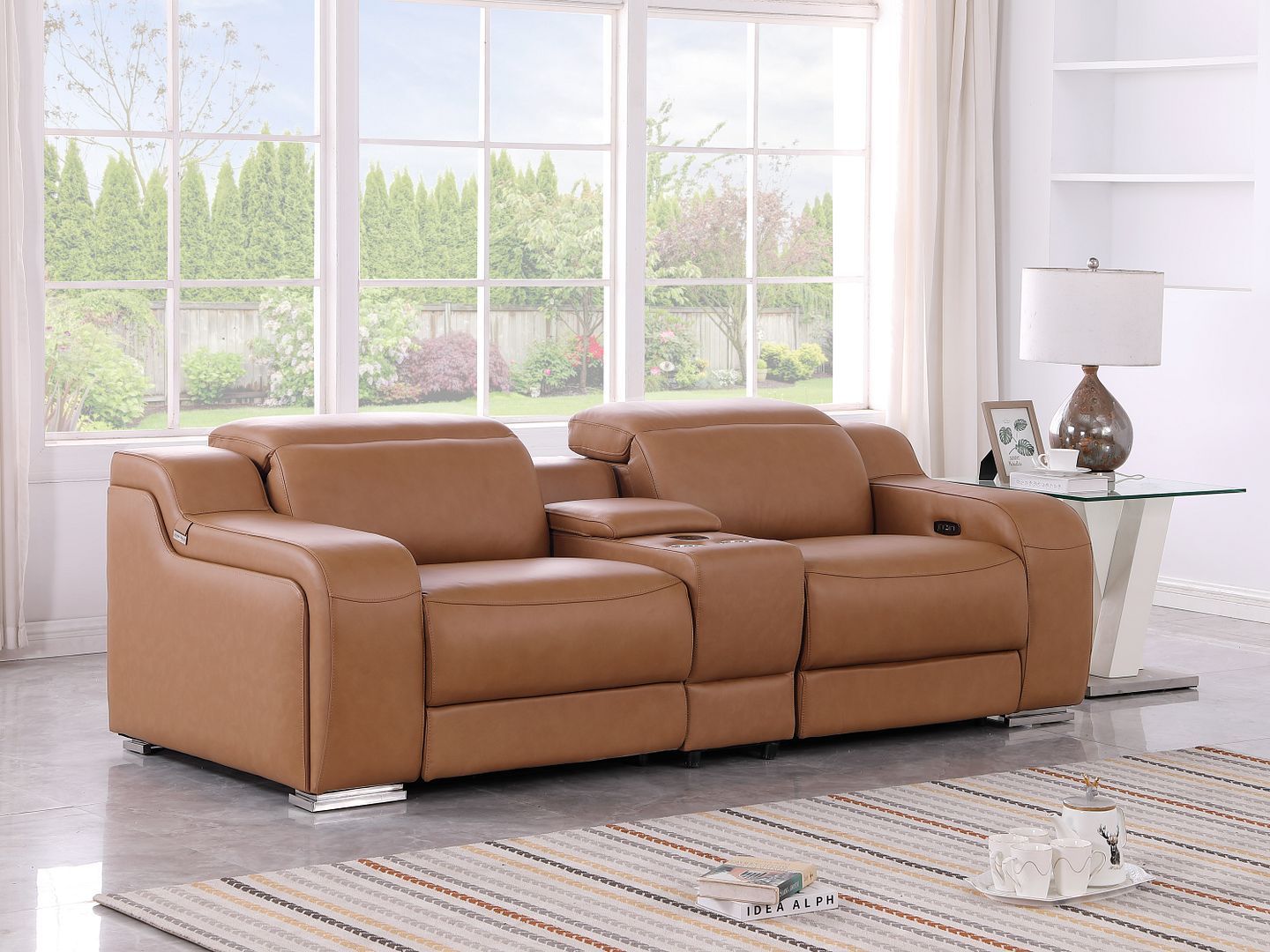 1116 - 3-Piece Modular Power Reclining Console Loveseat In With 2 Power Recliners & Power Headrests