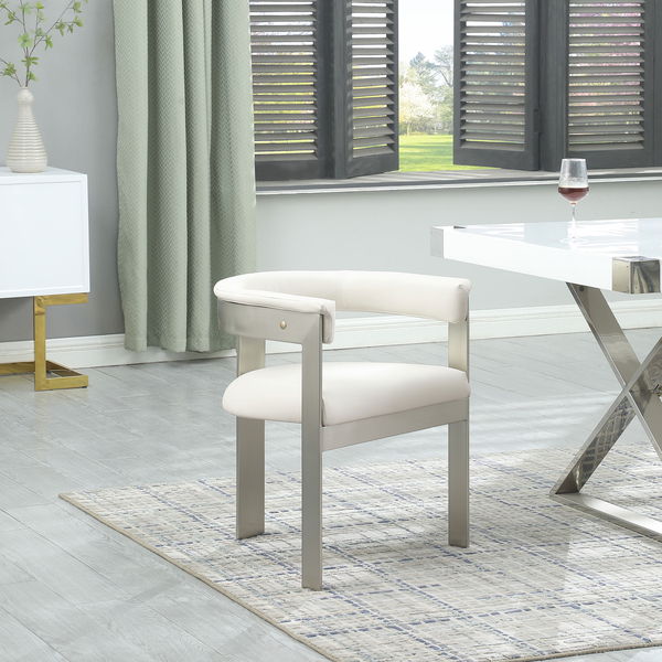 Romeo - Faux Leather Dining Chair With Silver Base (Set of 2)