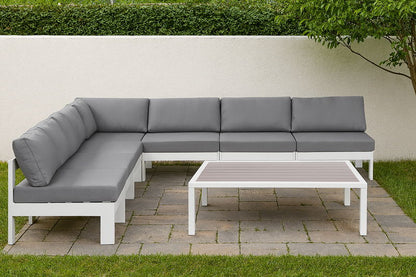 Nizuc - Outdoor Patio 7 Piece Modular Sectional With White Frame