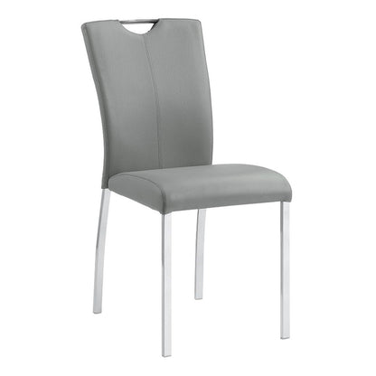Pagan - Side Chair (Set of 2) - Gray Synthetic Leather & Chrome