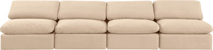 Indulge - Velvet 4 Seat Modular Armless Sofa