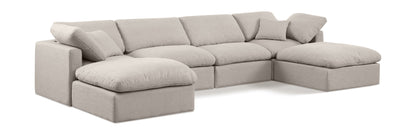 Indulge - Linen 6 Piece Modular Double Chaise Sectional