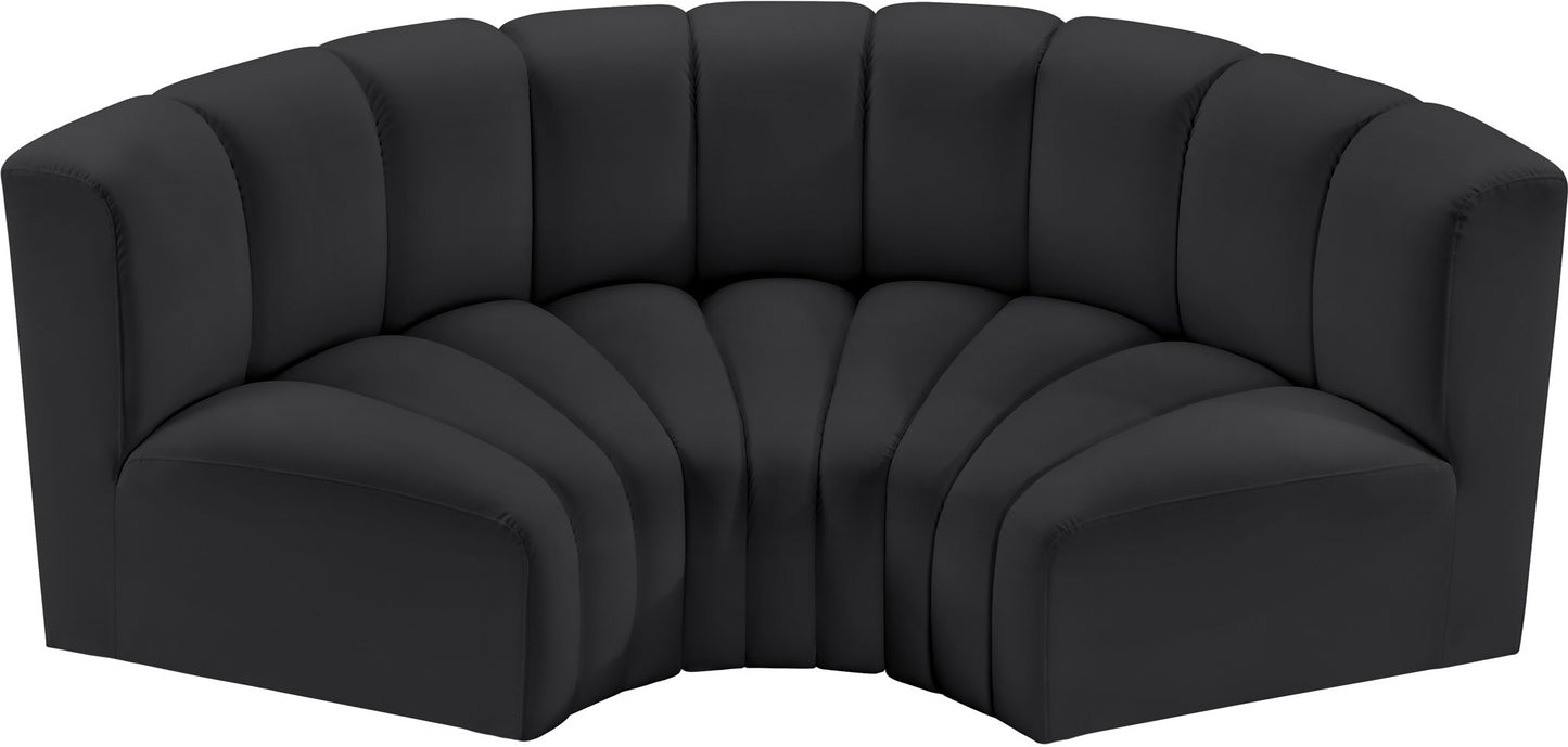 Arc - Faux Leather 3 Piece Modular U-Shaped Sofa