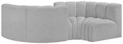 Arc - Boucle Fabric 4 Piece Curved Modular Sofa