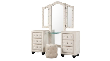 Cream Vanity Hazel - King 5 Piece Bedroom Set