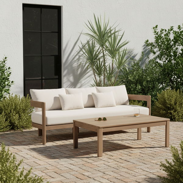 Newport - Water Resistant Fabric 86.75" Upholstered Outdoor Patio Sofa