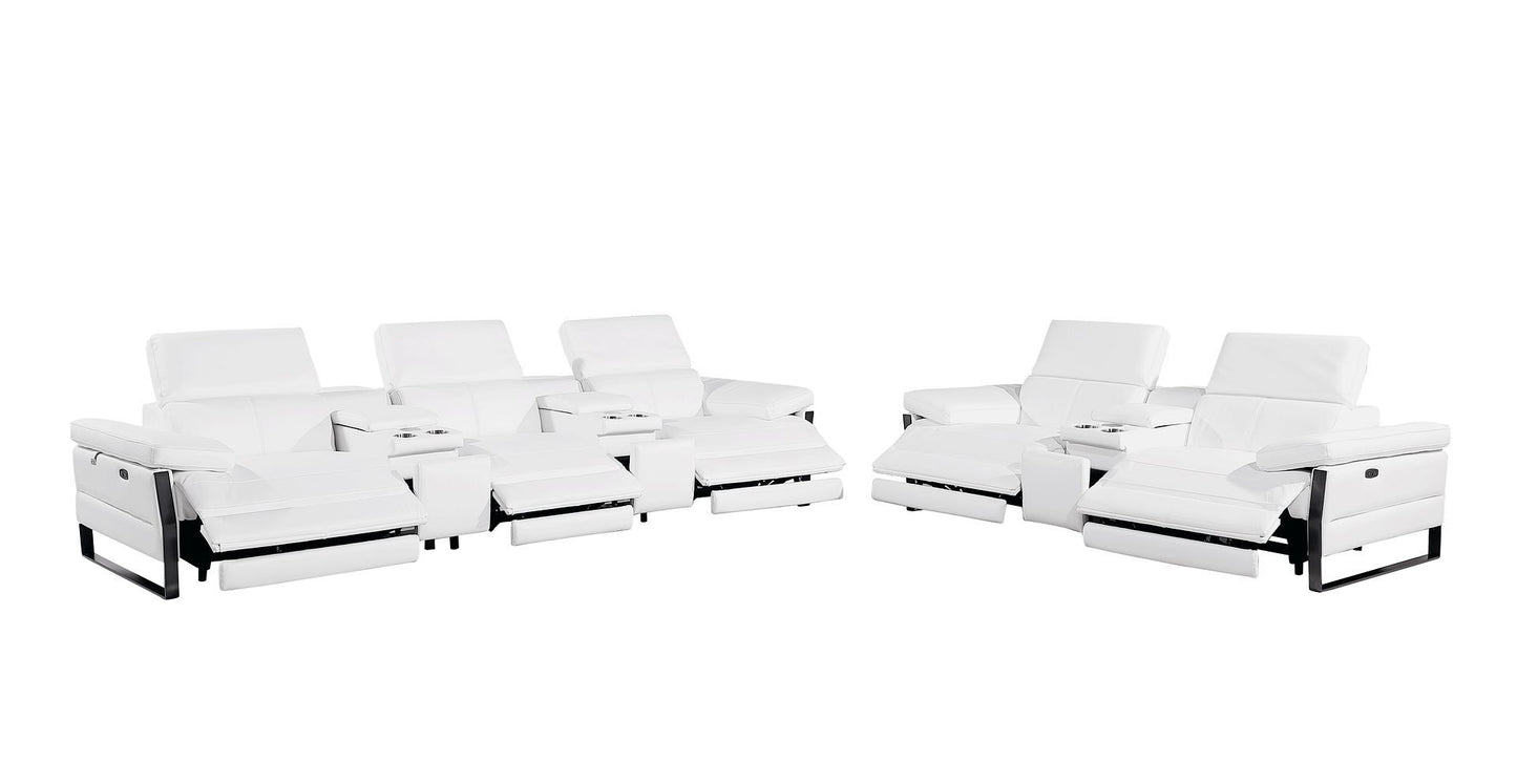 1246 - Modular Power Reclining Dual Console Sofa And Console Loveseat Set With Power Headrests