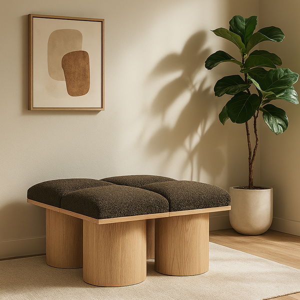 Pavilion - 4 Piece Modular Bench With Natural Base