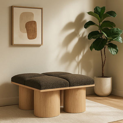 Pavilion - 4 Piece Modular Bench With Natural Base