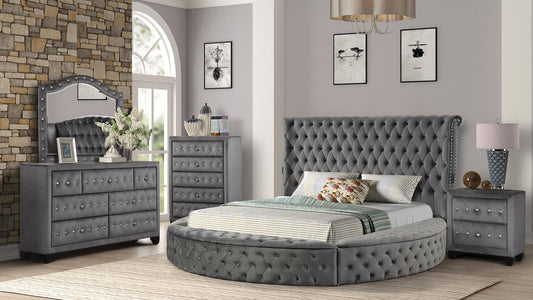 Gray Hazel - King 4 Piece Bedroom Set