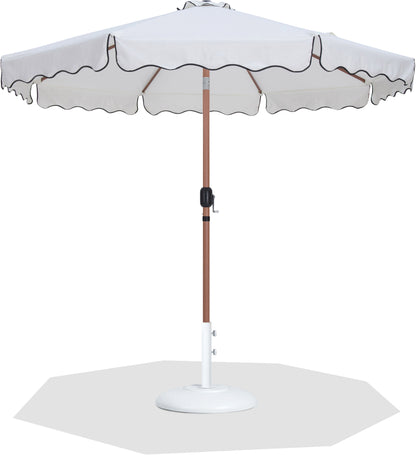 Amalfi - Patio Umbrella - White Base / Light Brown Pole
