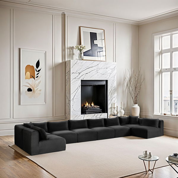 Shaggy - 8 Piece Modular U-Shaped Armless Sectional