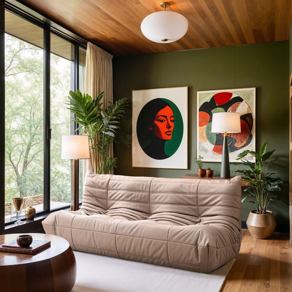 Relax - Vegan Leather 77.75" Upholstered Sofa - Tan