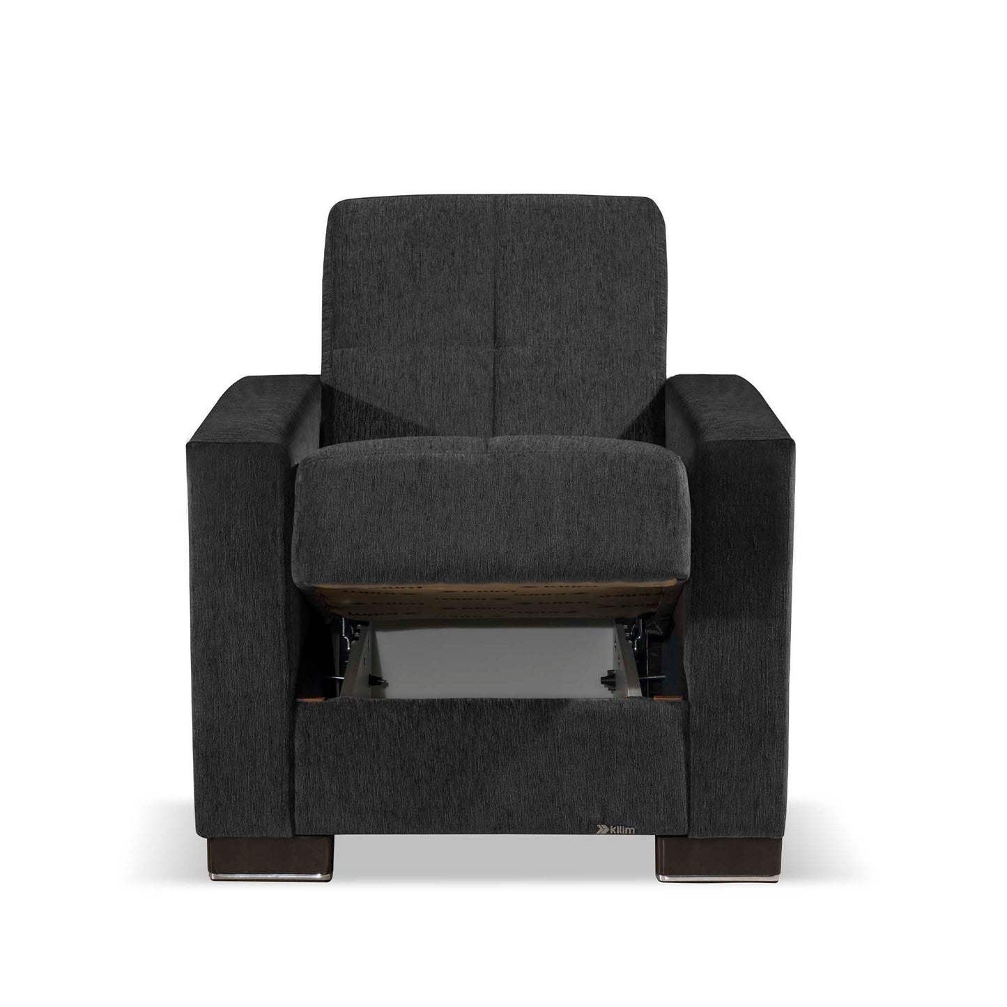 Ottomanson Armada - Upholstered Convertible Armchair With Storage - Chenille