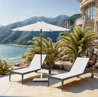 Fiji - Aluminum Patio Umbrella With Square White And Black Base