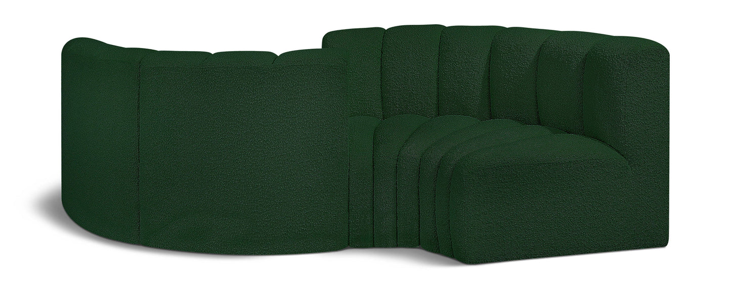 Arc - Boucle Fabric 4 Piece Curved Modular Sofa