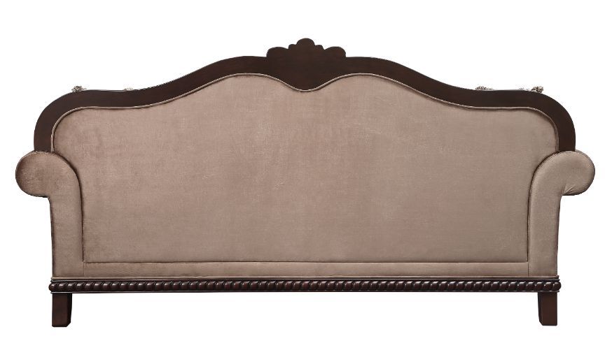 Chateau De Ville - Sofa With 5 Pillows (Same Lv01588) - Fabric & Espresso