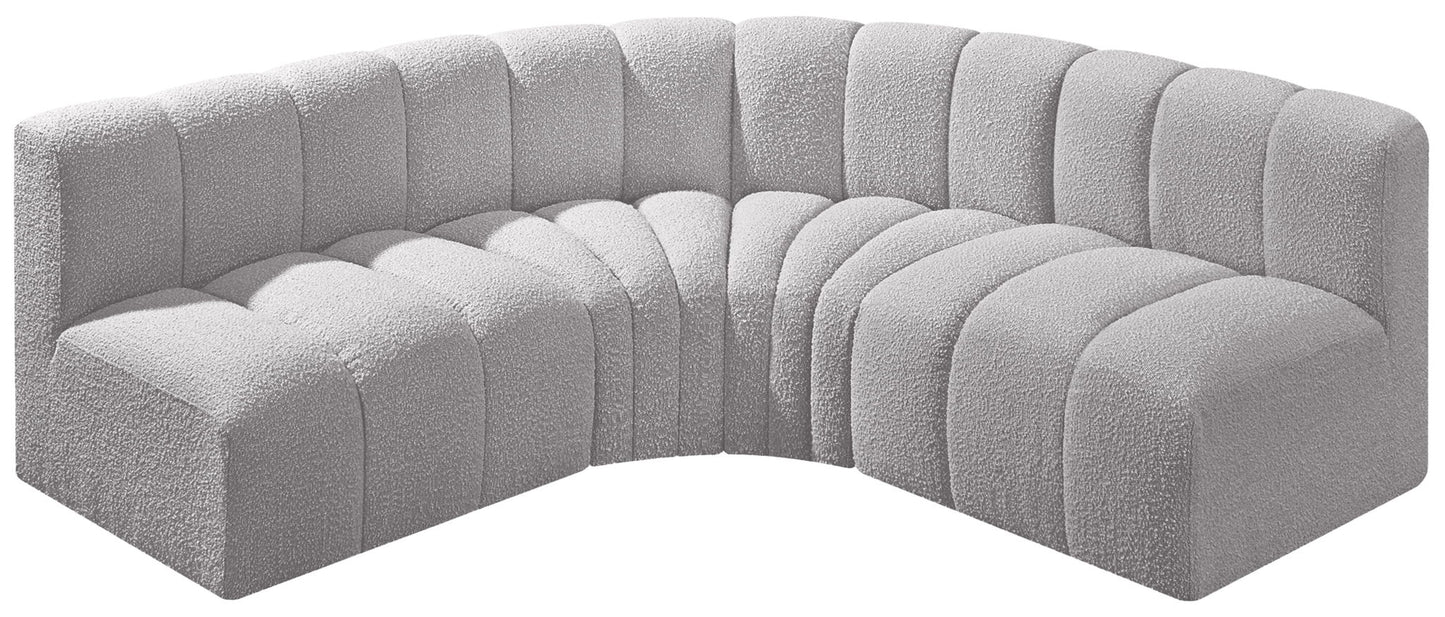 Arc - Boucle Fabric 4 Piece Corner Modular Sofa