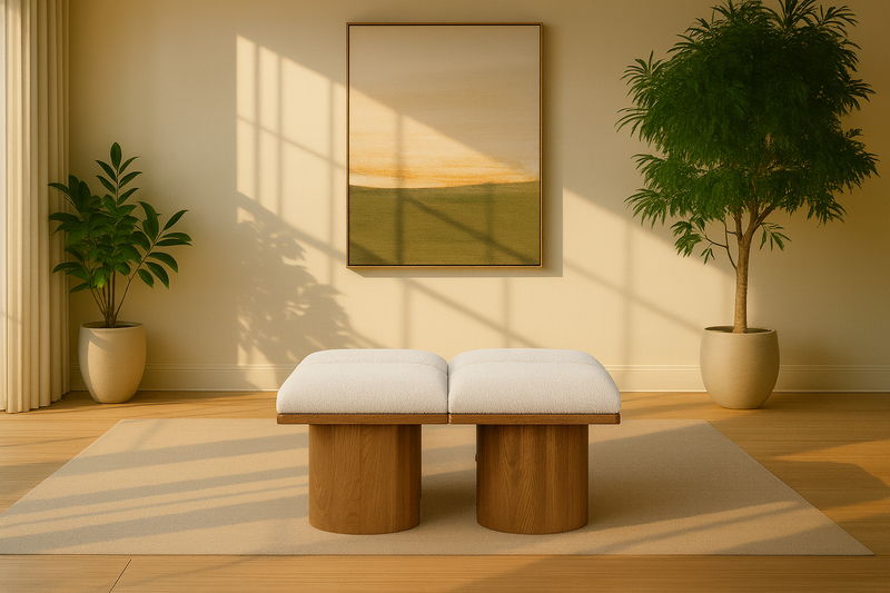 Pavilion - 4 Piece Modular Bench With Brown Base