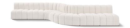 Arc - Boucle Fabric 8 Piece Curved Modular Sofa