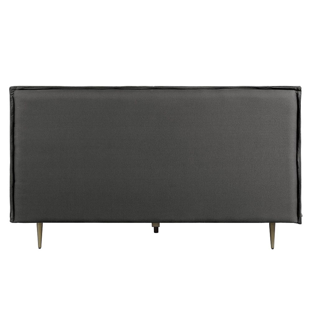 Metis - Eastern King Bed - Gray Top Grain Leather