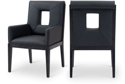 Gwendolyn - Faux Leather Dining Arm Chair With Black Frame