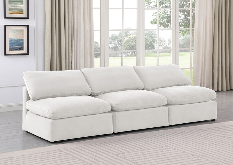 Indulge - Velvet 3 Seat Modular Armless Sofa