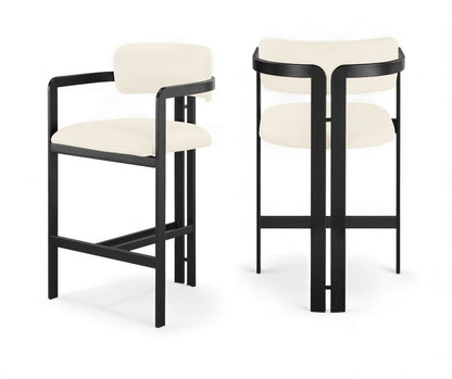 Aurum - Vegan Leather Upholstered Counter Stool With Graphite Black Base