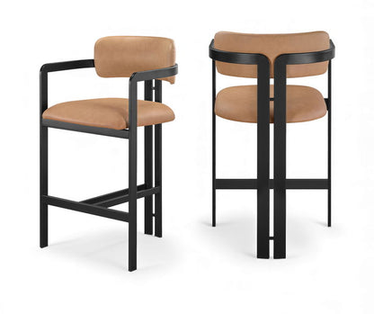 Aurum - Vegan Leather Upholstered Counter Stool With Graphite Black Base