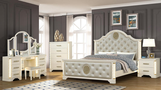 Jasmine w/ Vanity - King 4 Piece Bedroom Set