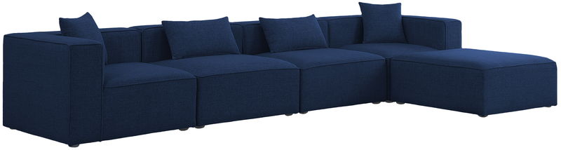 Cube - Linen 5 Piece Modular Sectional With Chaise