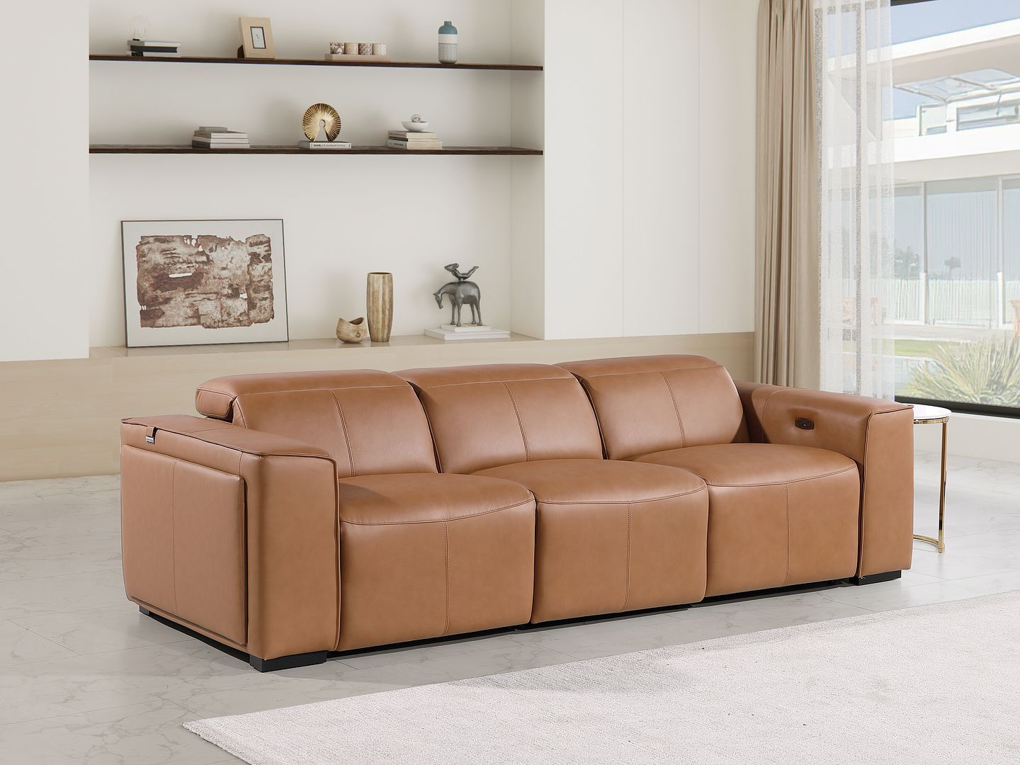 1224 - 3-Piece Modular Power Reclining Sofa In With 2 Power Recliners & Power Headrests