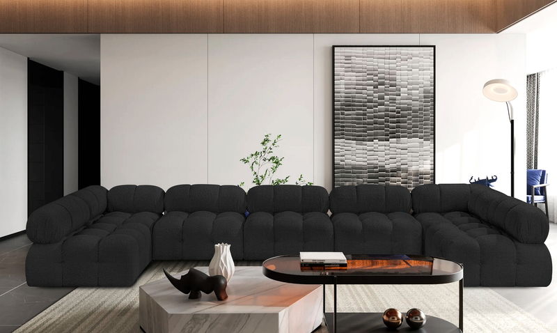 Ames - 7 Piece Boucle Fabric Modular Sectional