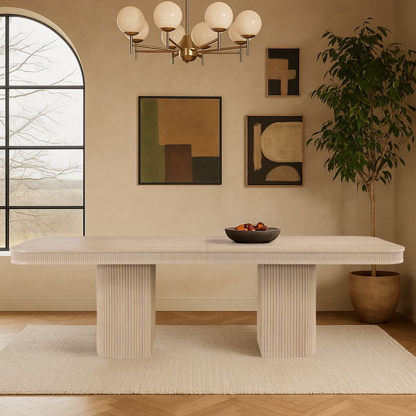 Mohari - Solid Wood And Oak Veneer 112" / 160" Dining Table