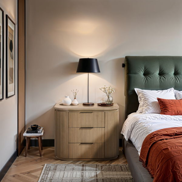 Astrid - Solid Wood And Oak Veneer Nightstand