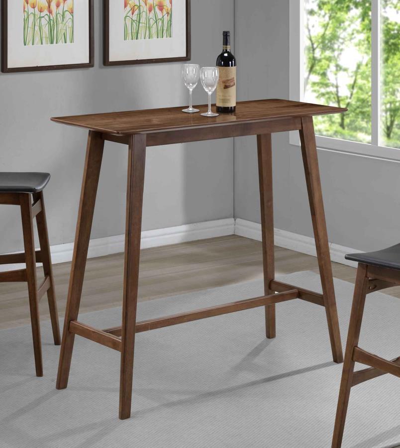 Finnick - Rectangular Pub Height Bar Table - Walnut