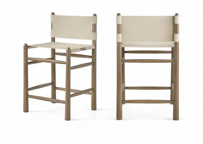 Santos - Upholstered Counter Stool With Stained Brown Base