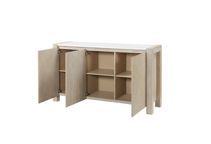 D1321 - Buffet With Real Marble Top - Natural / White