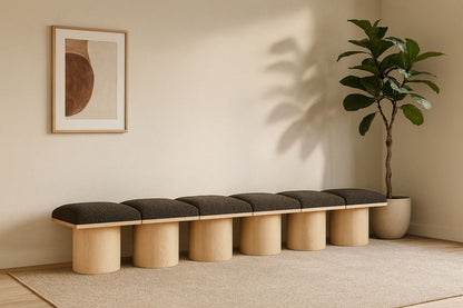 Pavilion - 6 Piece Modular Bench With Natural Base