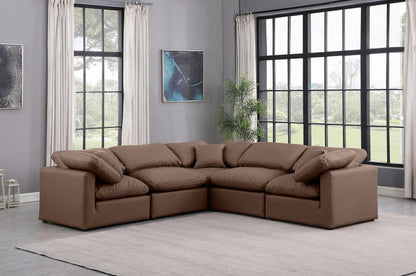 Indulge - Faux Leather 5 Piece Modular Corner Sectional