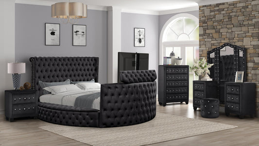 Black Vanity Maya - King 5 Piece Bedroom Set