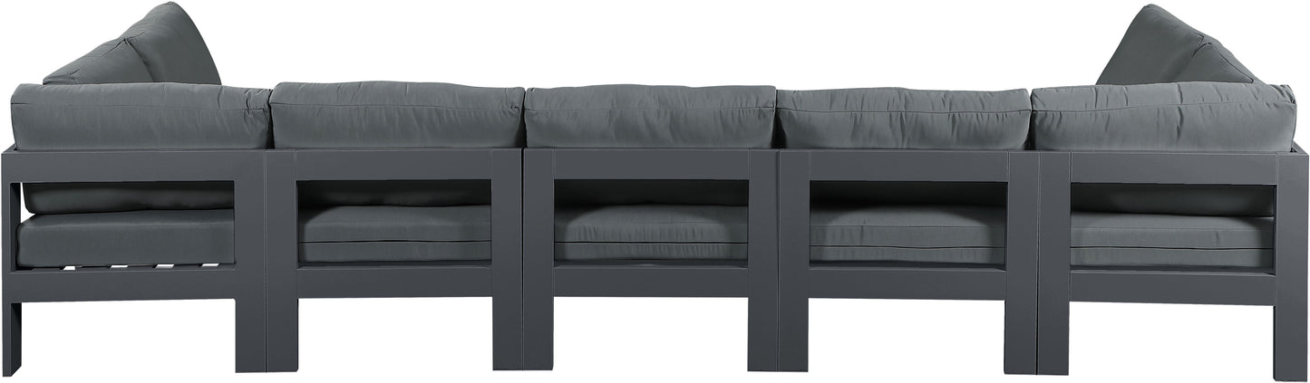 Nizuc - Outdoor Patio 7 Piece Modular Sectional With Gray Frame