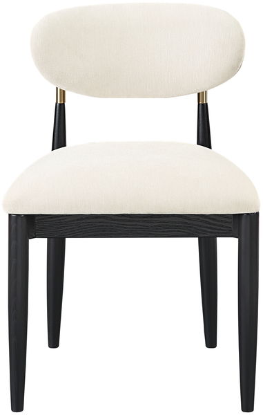 Riccio - Fabric Dining Side Chair (Set of 2) - Black And Gold Frame