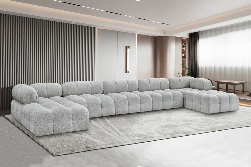 Ames - 7 Piece Fabric Modular U-Shaped Sectional