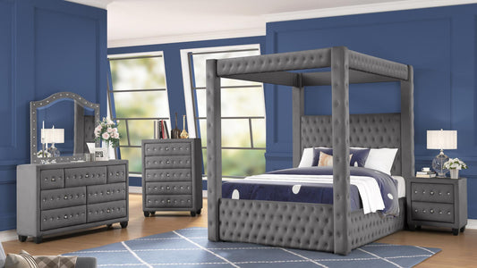 Monica Gray - King 5 Piece Bedroom Set