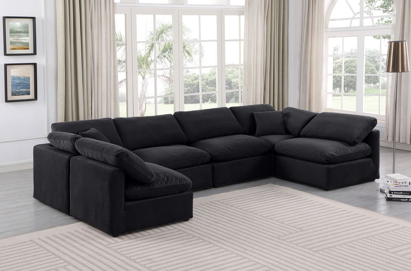 Indulge - Velvet 6 Piece Modular U-Shaped Sectional