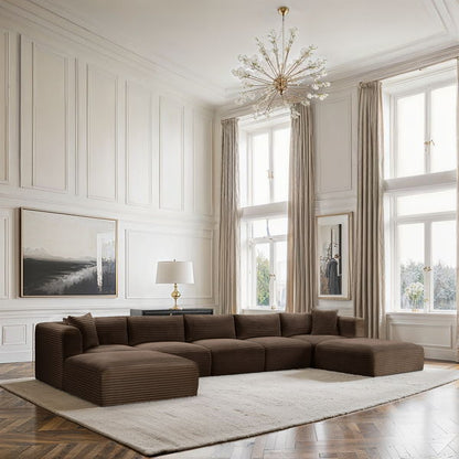 Shaggy - 7 Piece Modular Sectional With 2 Ottomans