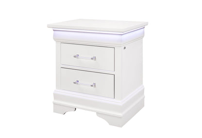 Charlie - Nightstand With LED - White