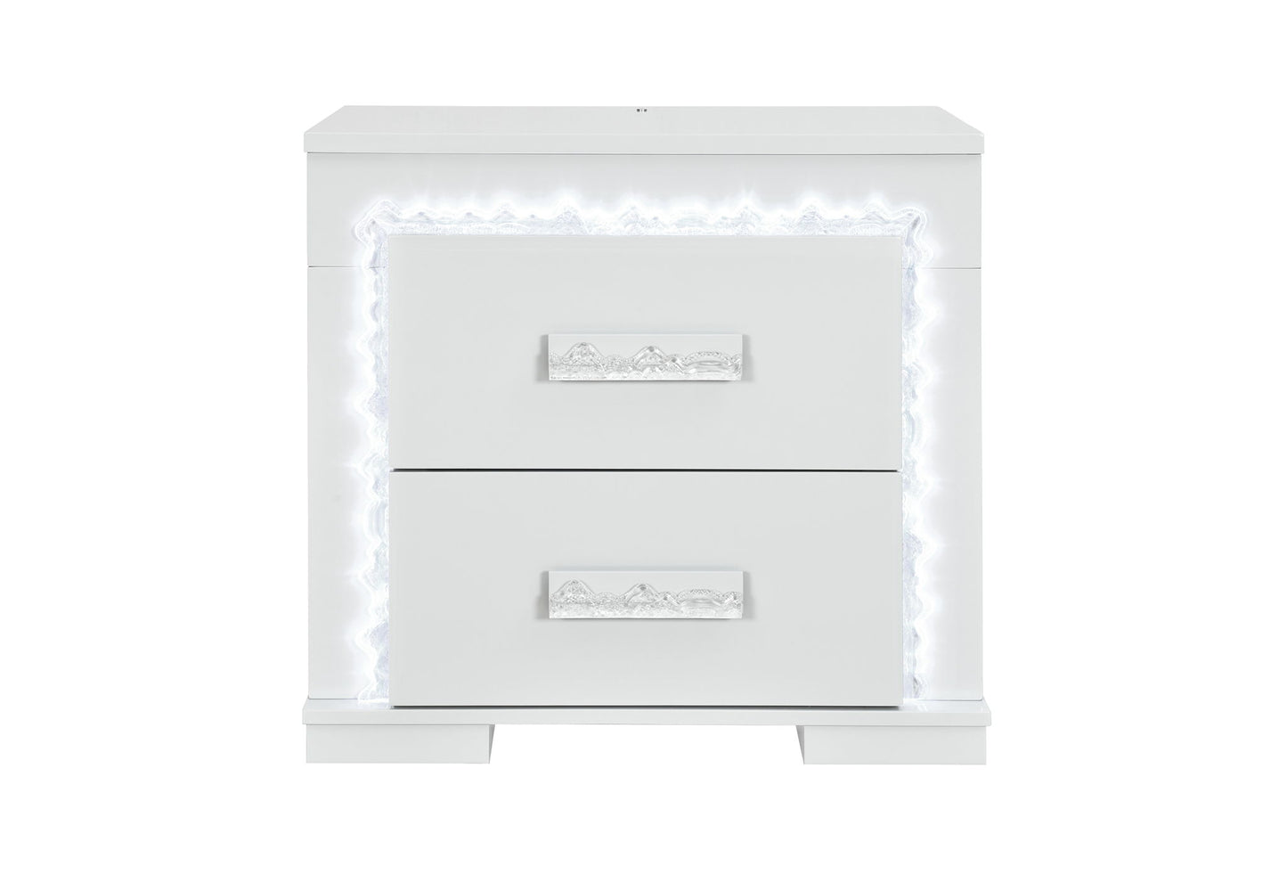 Naomi - Nightstand With LED - Silver